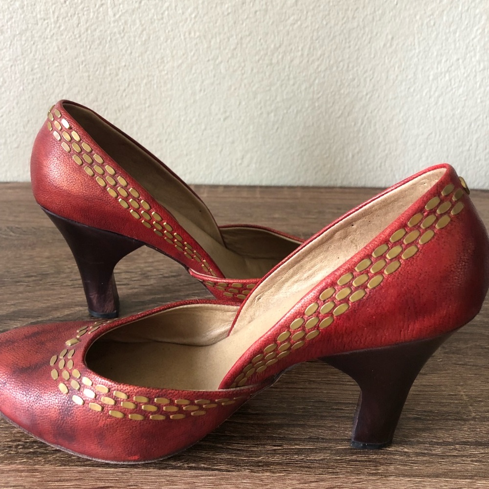 CALLEEN CORDERO RED LEATHER HIGH HEELS SIZE 39